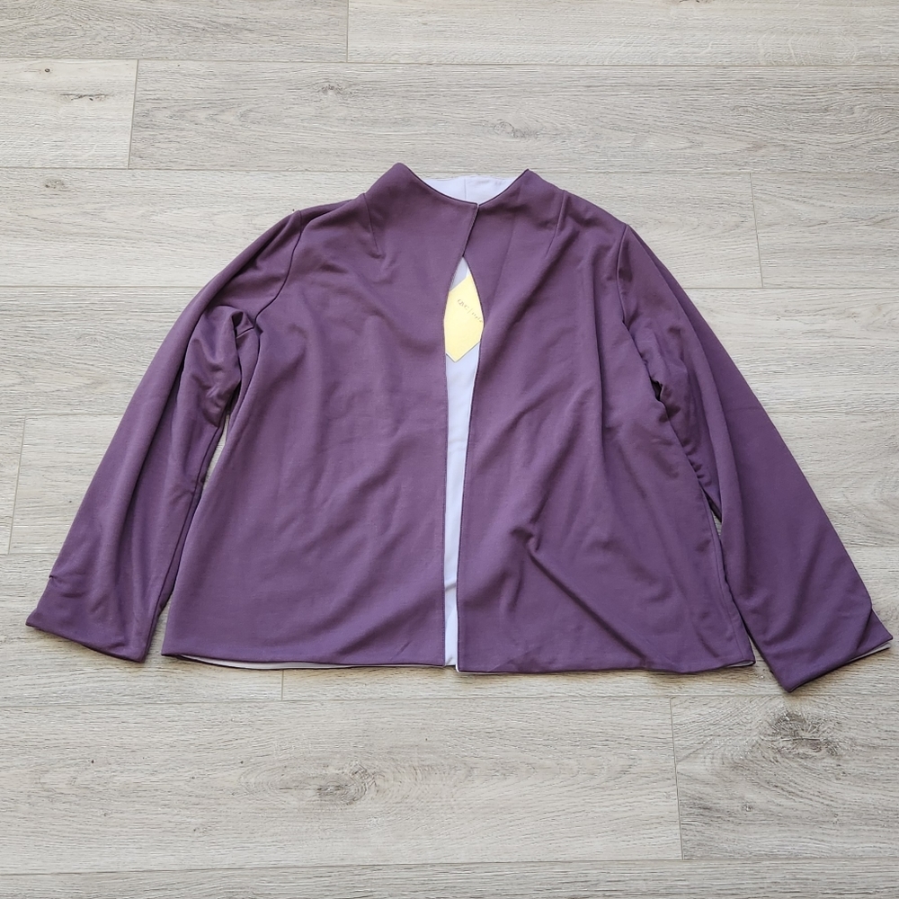 Modern Soul Purple Open Cardigan Sweater Reversible Jacket Womens 2x NWT